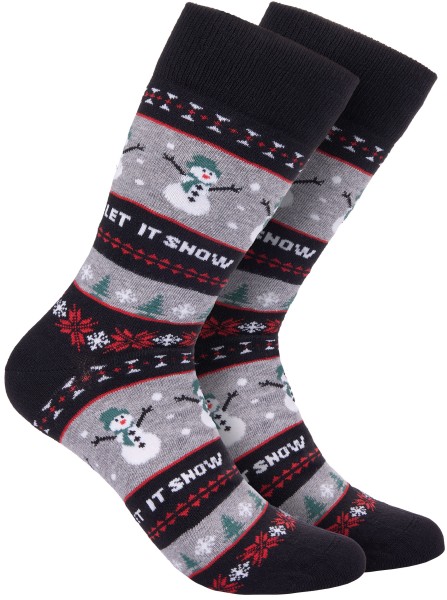 Weihnachtssocken für Damen und Herren - Weihnachtsmotiv Let It Snow - Socken Weihnachten