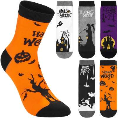 Halloween Socken Für Damen & Herren (Gr. 38-46) – Lustige Kürbis & Fledermaus Strümpfe Aus Baumwolle | Perfekt Für Kostüme & Als Geschenk