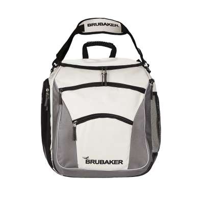 BRUBAKER 'SuperTec' - Sac à Chaussures de Ski/Sac Casque/Sac à Dos Ski - Argenté/Vert