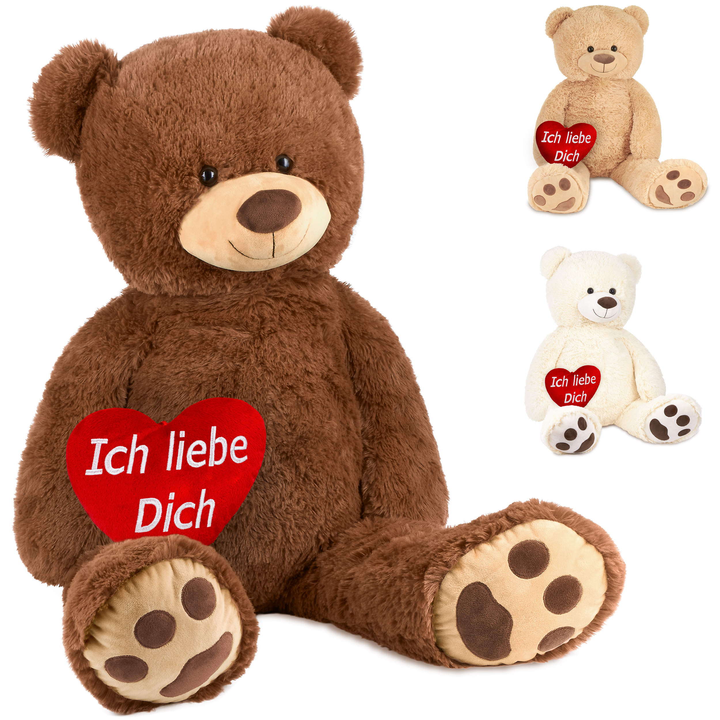 Teddybär mit Schleife 39 cm Teddy Kuscheltier Bär Plüschtier Stofftier Spielzeug 