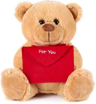 BRUBAKER Pandabär Plüschtier 25 Cm - Mit Rotem 'I Love You' Herz, Kuschelweich & Perfekt Als Geschenk