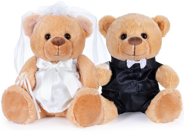 Teddybär Hochzeitspaar - 25 cm Braut und Bräutigam Teddy Set