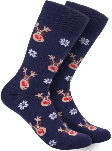 Weihnachtssocken für Damen und Herren - Rentiere - Baumwolle Socken Weihnachten