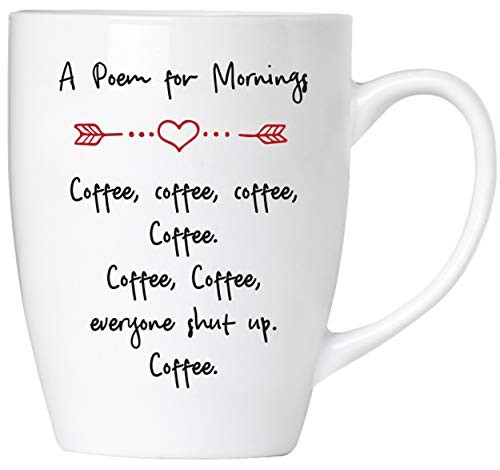 Coffee poem - Everyone shut up. - Tasse aus Keramik