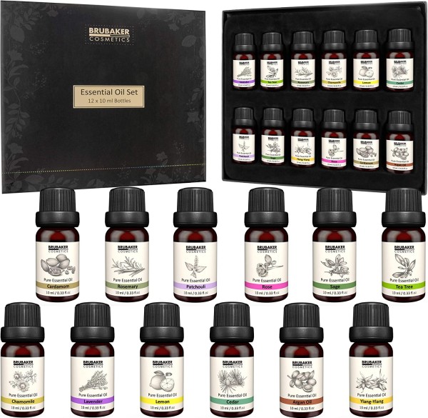 12er-Set Ätherische Öle 12 x 10 ml- Duftöl für Diffusor Massage Aromatherapie