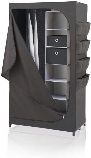 Leifheit Kleiderschrank Flex - Stoff - schwarz - 160 x 50 x 90 cm