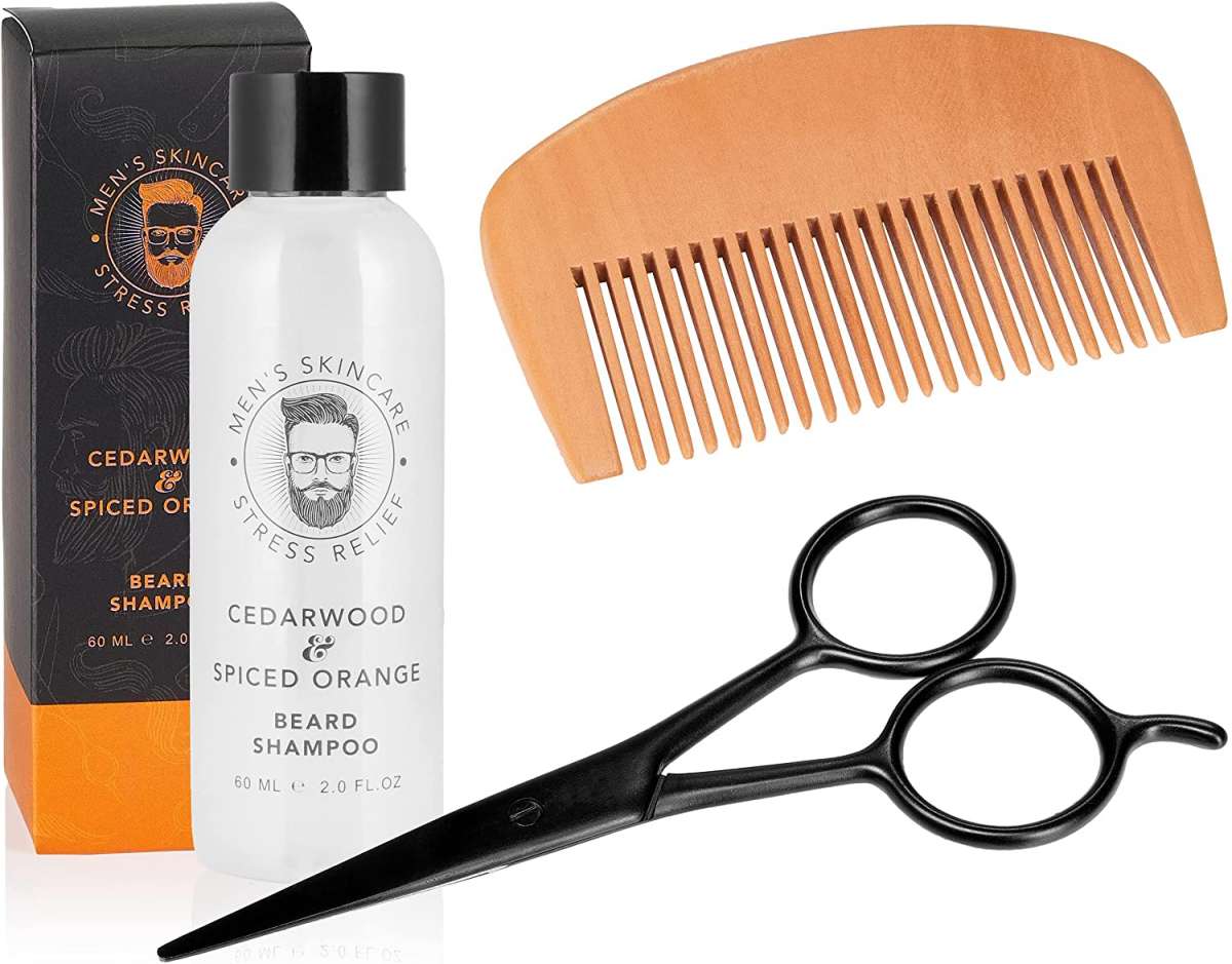 Barb'Art Bartpflege Set Beige | Serum Booster 30 Ml, Shampoo & Bürste | Geschenkbox Für Männer