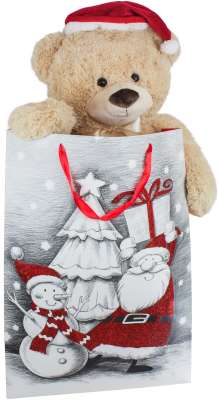 BRUBAKER Teddy Plüschbär Mit Rotem Herz – 35 Cm, Glücksbringer Mit „Viel Glück“-Aufschrift, Kuschelig & Waschbar