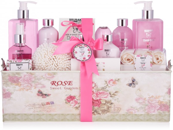 15-tlg. Bade- und Dusch Set "Classic Rose" - Rosen Duft - Beauty Geschenkset in Geschenkbox