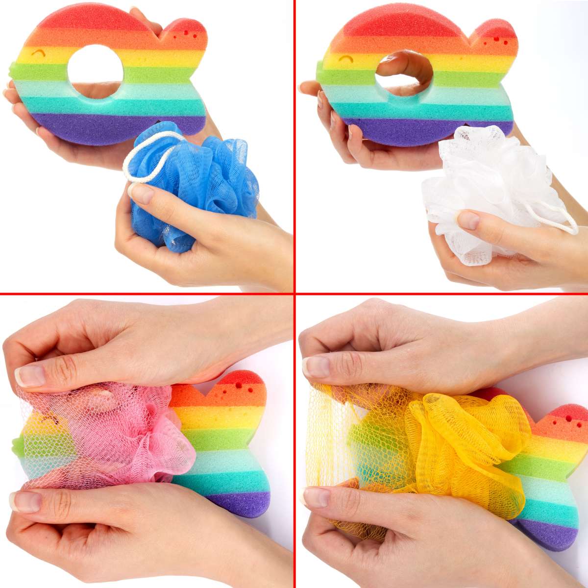 Kinder Bad Schwämme – 2 Stück, Bunt, Super Saugfähig, Für Sanftes Peeling & Spa-Spaß In Der Badewanne