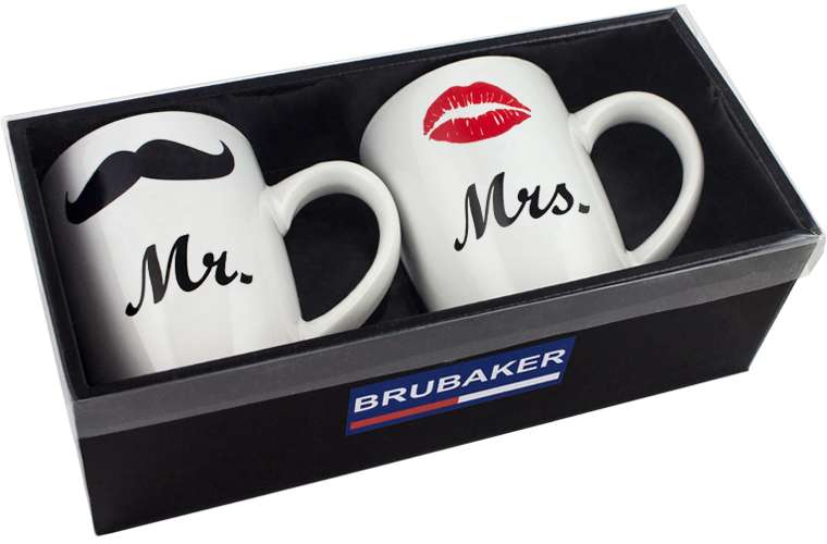 2er Tassen Set aus Keramik - Mr. and Mrs