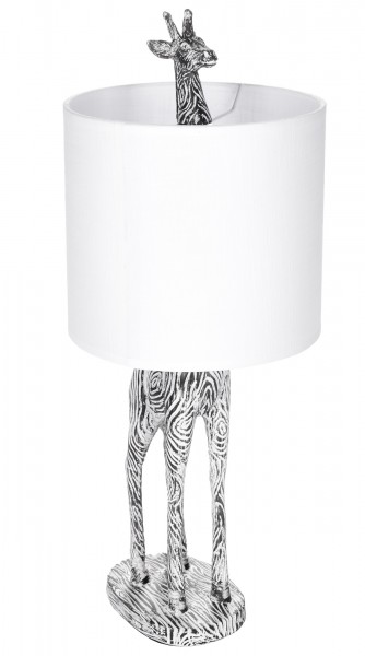 Tisch- oder Nachttischlampe Giraffe Afrika - Tischleuchte - 51.5 cm Höhe, Schwarz Weiß