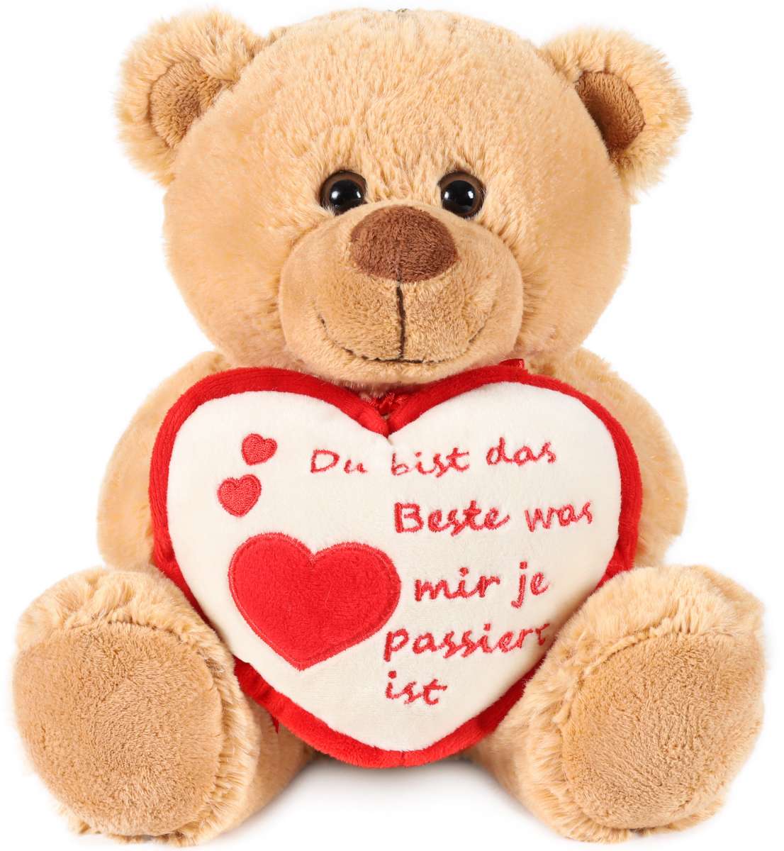 BRUBAKER Teddybär Mit Herz 'Ti Amo' – 25 Cm, Rot, Aus Weichem Plüsch, Kuscheliges Geschenk Für Valentinstag & Co.