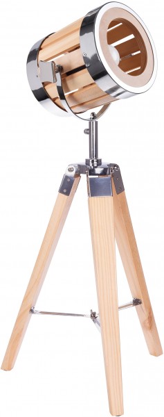 Stehlampe aus Holz - Stativbeine aus Holz - Industrial Design - 65 cm hoch