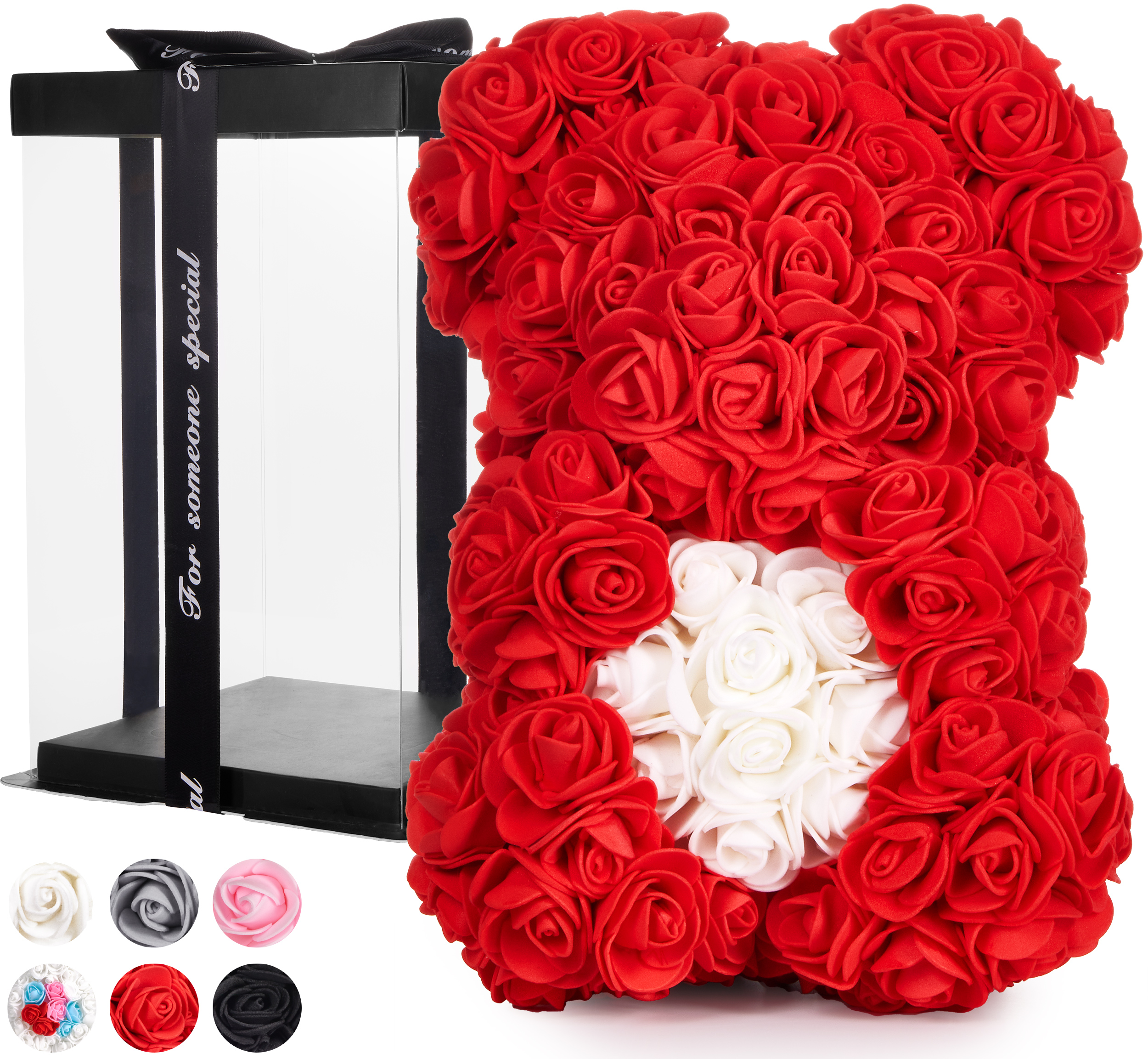 25cm Teddybär Hochzeit Rosenbär Romantic Valentinstag Rose Craft mit Geschenkbox 