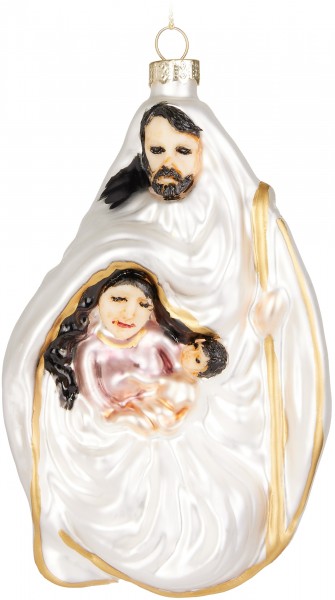 Maria und Jesus - Handbemalte Weihnachtskugel aus Glas - 13,9 cm