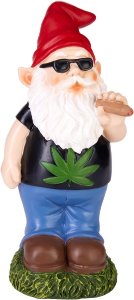 Gartenzwerg Cannabis - Frecher Zwerg mit Joint - Gartenfigur Lustig - Gras rauchen Dekoration