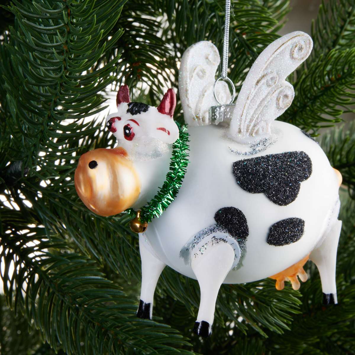 Weihnachtskugel Fliegende Kuh